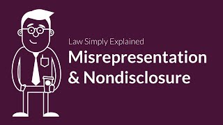 Misrepresentation and Nondisclosure  Contracts  Defenses amp Excuses [upl. by Carola612]