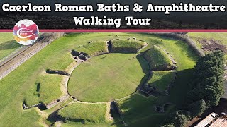 CAERLEON ROMAN BATHS amp AMPHITHEATRE WALES  Walking Tour  Pinned on Places [upl. by Nylatsyrk]