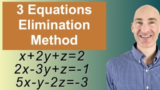 Solving Systems of 3 Equations Elimination [upl. by Favianus]