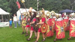 Roman Reenactment at the Amphitheatre in Caerleon Marching In [upl. by Berman]