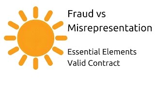 Fraud vs Misrepresentation  Other Essential Elements of a Valid Contract  CA CPT  CS amp CMA [upl. by Ardnekal]