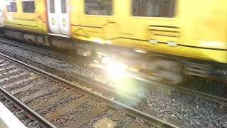 Merseyrail 507 009 making arcs at Birkdale station [upl. by Kermie]